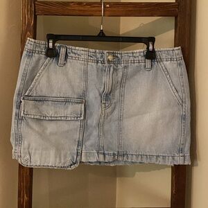 Zara Light Blue Denim Mini Skirt